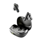 Skullcandy Smokin’ Buds frontal con estuche abierto mostrando autonomía