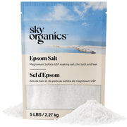 Sky Organics empaque frontal de 5 lb mostrando el producto y facilidad de uso