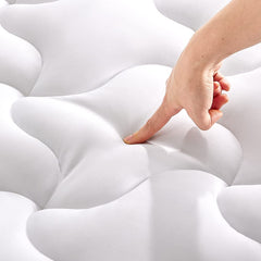 SLEEP ZONE front view of fitted twin topper showing neat quilting and fit benefits