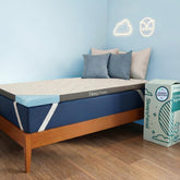 Sleepyhead front view of Twin XL topper showing full fitted surface and neat edges for comfort