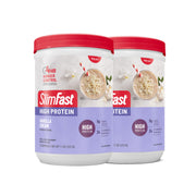 SlimFast front packaging showing Vanilla Cream flavor and benefits