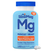 Slow-Mag envase frontal que muestra 180 tabletas y duración prolongada