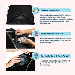 SlumberPod con mini ventilador instalado para mejorar circulación de aire