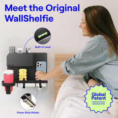 Smallish WallShelfie built-in level close-up ensuring accurate installation benefit