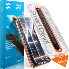SMARTDEVIL vista frontal del protector en su empaque mostrando ajuste perfecto