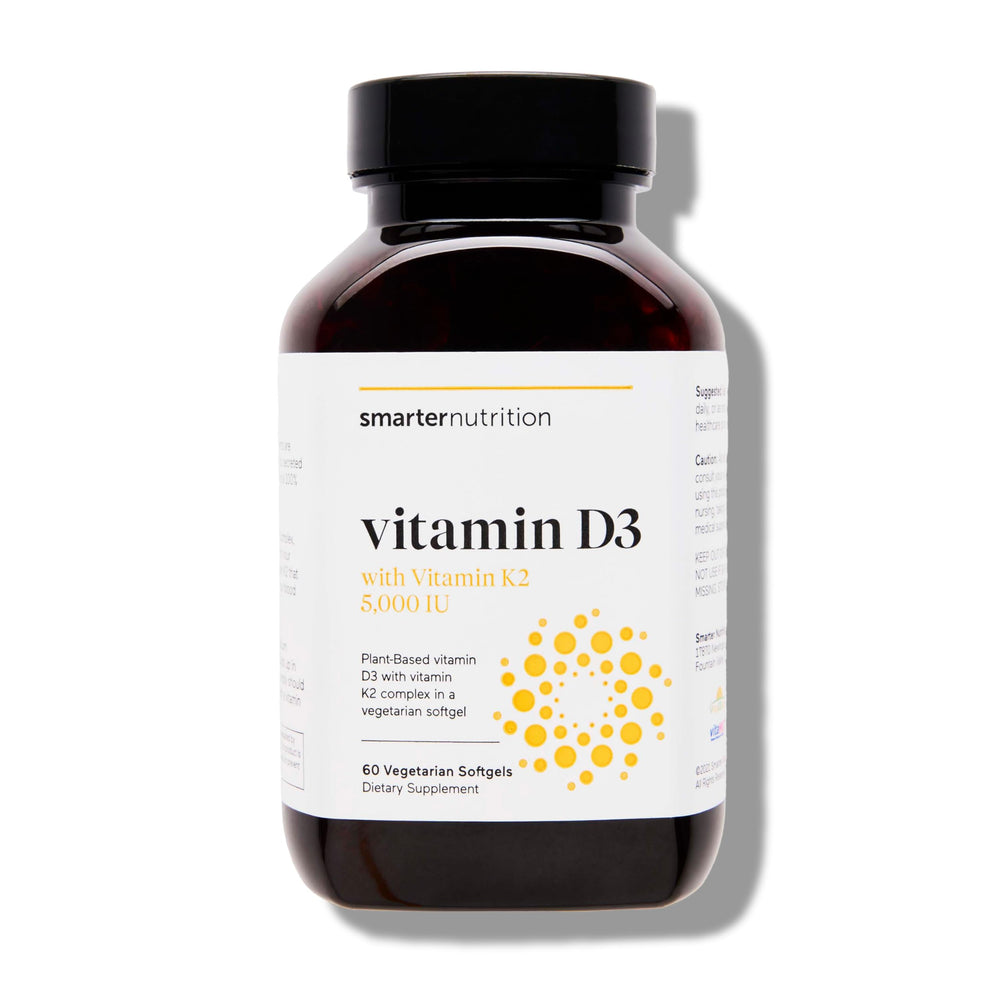 SMARTERNUTRITION envase frontal mostrando D3 K2 y beneficios