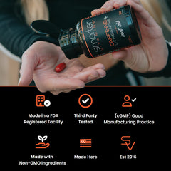 SmarterVitamins etiqueta nutricional con ingredientes y pruebas de terceros visibles