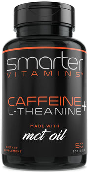 SmarterVitamins frente del envase mostrando 50 softgels y beneficios claros