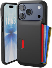Smartish Wallet Slayer front view showing sleek black case and slim profile