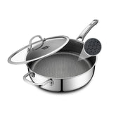 SNOWCLAD front view with lid showing universal cooktop compatibility and capacity