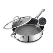 SNOWCLAD front view with lid showing universal cooktop compatibility and capacity