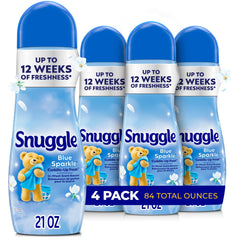 Snuggle frontal del empaque Blue Sparkle mostrando diseño y tamaño conveniente