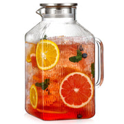 Snuvid front view of pitcher showcasing square stripes and handle for elegant serving