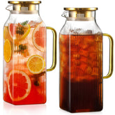 Snuvid front view of two-pack pitchers showing stripes and packaging, elegant presentation benefit