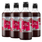 SodaStream vista frontal del empaque mostrando cuatro botellas y beneficios