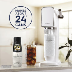 SodaStream MUG etiqueta detalle con instrucciones y beneficio sin azúcar