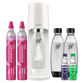 sodastream TERRA front view in white showing slim countertop placement and ease