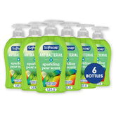 Softsoap frente del empaque mostrando seis botellas y valor práctica