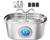 SohoTeco fountain front view showing sleek stainless steel for hygienic drinking