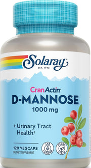 SOLARAY frente del envase mostrando 120 cápsulas y sello de D‑Mannose