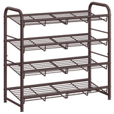 SONGMICS front view assembled shoe rack showing organized shoes and neat entryway