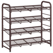 SONGMICS front view assembled shoe rack showing organized shoes and neat entryway