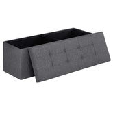 SONGMICS banco baúl frontal gris oscuro, compacto y con gran almacenamiento