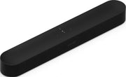 Sonos Beam Gen 2 front view showing sleek black profile and enhanced sound clarity
