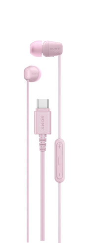 Sony IER-EX15C vista frontal rosa mostrando diseño compacto y conector USB-C