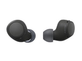 Sony WF-C510 front view showing compact black earbuds and clear design benefit