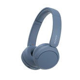 Sony WH-CH520 front view showing sleek blue finish and easy controls