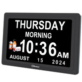 Soobest front display showing large time and date for easy visibility