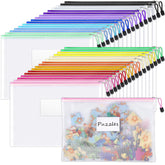 Sooez frontal del paquete de 32 bolsas mostrando variedad de colores y organización