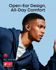 Soundcore AeroFit 2 side profile highlighting adjustable ear hook for secure fit
