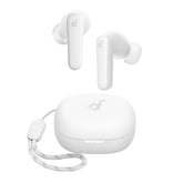 Soundcore P20i vista frontal del estuche abierto con auriculares listos para usar, conveniencia diaria