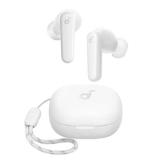 Soundcore P20i vista frontal del estuche abierto con auriculares listos para usar, conveniencia diaria