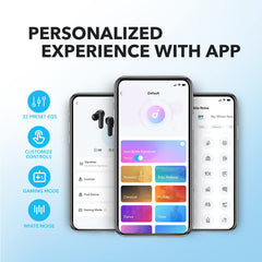 Soundcore P20i detalle de los auriculares con controles táctiles, personalización y acceso rápido