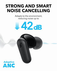 Detalle del driver 10 mm Soundcore P30i que ofrece graves potentes