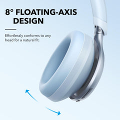 Person wearing Soundcore Space One on train demonstrating voice reduction benefit while commuting