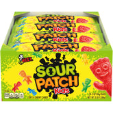 SOUR PATCH KIDS frente del paquete mostrando colores y marca, ideal para identificar