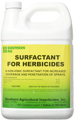 Southern Ag surfactant front packaging displaying label and improved spray coverage