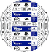 Southwire Romex vista frontal del paquete, facilita identificación rápida