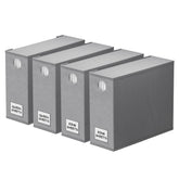 SpaceAid front view of four gray organizers showing neat storage benefit