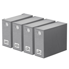 SpaceAid front view of four gray organizers showing neat storage benefit