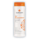SpaGuard front packaging showing 35 oz bottle and quick-dissolve benefit