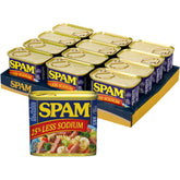 SPAM front can showing label and lower-sodium claim for easy pantry recognition
