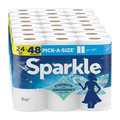SPARKLE paquete frontal mostrando 24 rollos, ahorro y conveniencia
