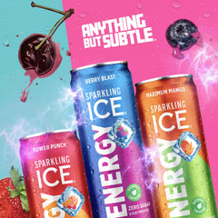 Sparkling Ice detalle de la textura burbujeante en la lata, sabor intenso