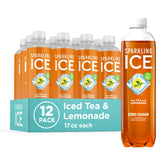 Sparkling Ice frente botella con té y limonada, refresco sin azúcar beneficioso