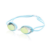 Speedo mirrored vanquisher front view showing wide lenses and reduced glare benefit